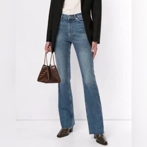 Anine Bing Anya Trouser Boot Cut Jeans Lagoon Wash Size 24